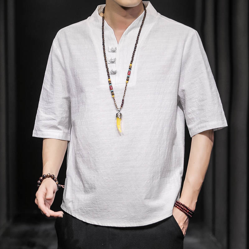 Casual Summer Half Sleeve Shirt Cotton Men Clothing - Image 6