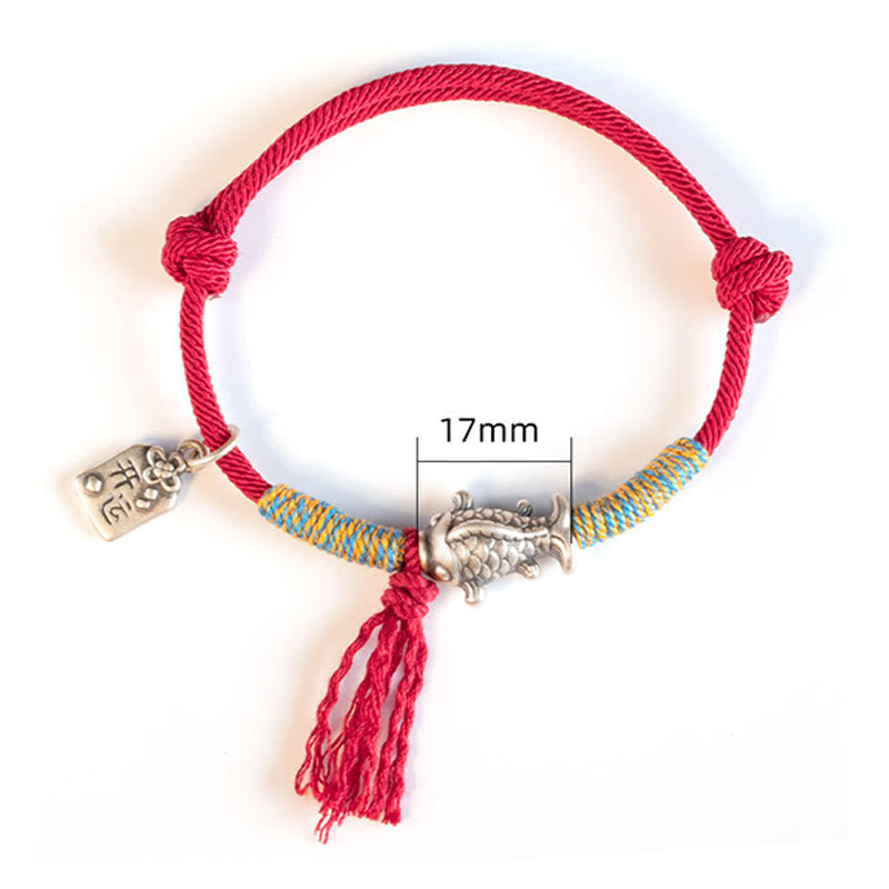999 Sterling Silver Red String Lucky Koi Fish Protection Bracelet - Image 11