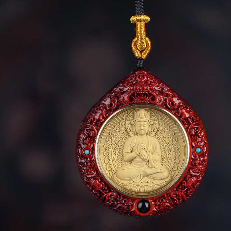 Chinese Zodiac Natal Buddha Small Leaf Red Sandalwood Ebony Longevity Necklace Pendant - Image 15