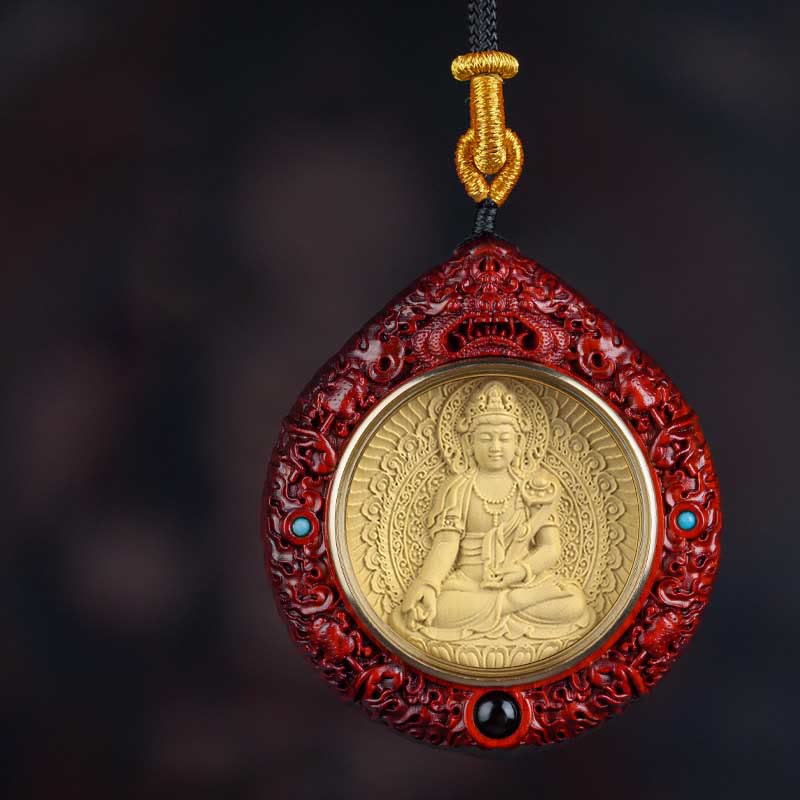 Chinese Zodiac Natal Buddha Small Leaf Red Sandalwood Ebony Longevity Necklace Pendant - Image 14