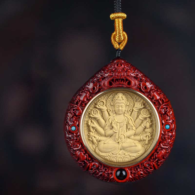 Chinese Zodiac Natal Buddha Small Leaf Red Sandalwood Ebony Longevity Necklace Pendant - Image 10