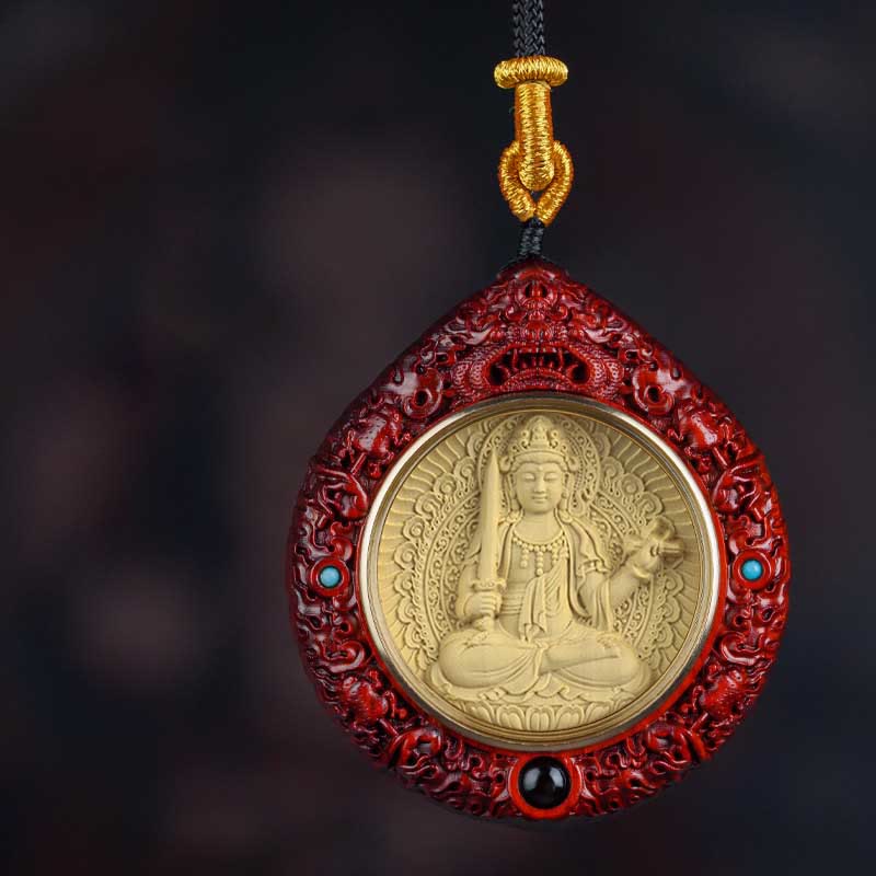 Chinese Zodiac Natal Buddha Small Leaf Red Sandalwood Ebony Longevity Necklace Pendant - Image 16