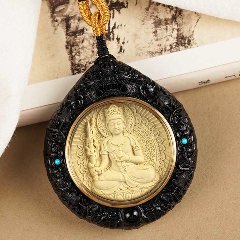 Chinese Zodiac Natal Buddha Small Leaf Red Sandalwood Ebony Longevity Necklace Pendant - Image 21