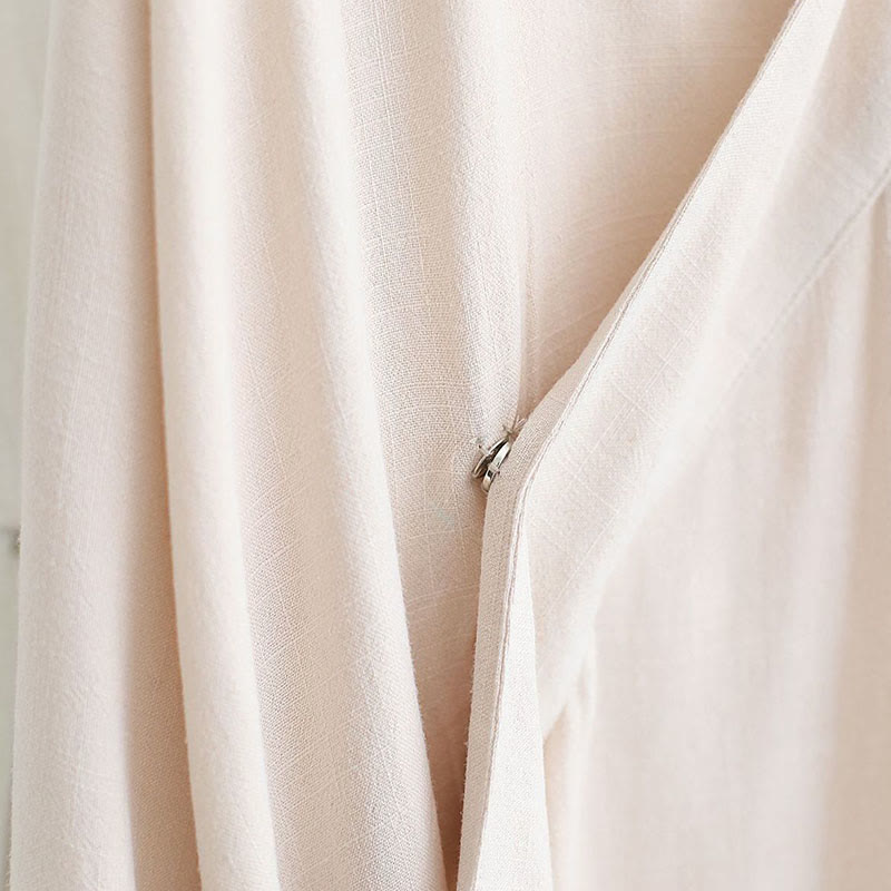 2Pcs V-Neck Men's Long Sleeve Shirt Top Pants Meditation Zen Tai Chi Cotton Linen Clothing Set - Image 18