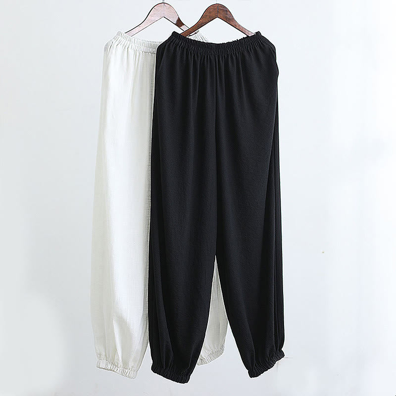 2Pcs V-Neck Men's Long Sleeve Shirt Top Pants Meditation Zen Tai Chi Cotton Linen Clothing Set - Image 45