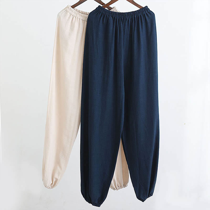 2Pcs V-Neck Men's Long Sleeve Shirt Top Pants Meditation Zen Tai Chi Cotton Linen Clothing Set - Image 41