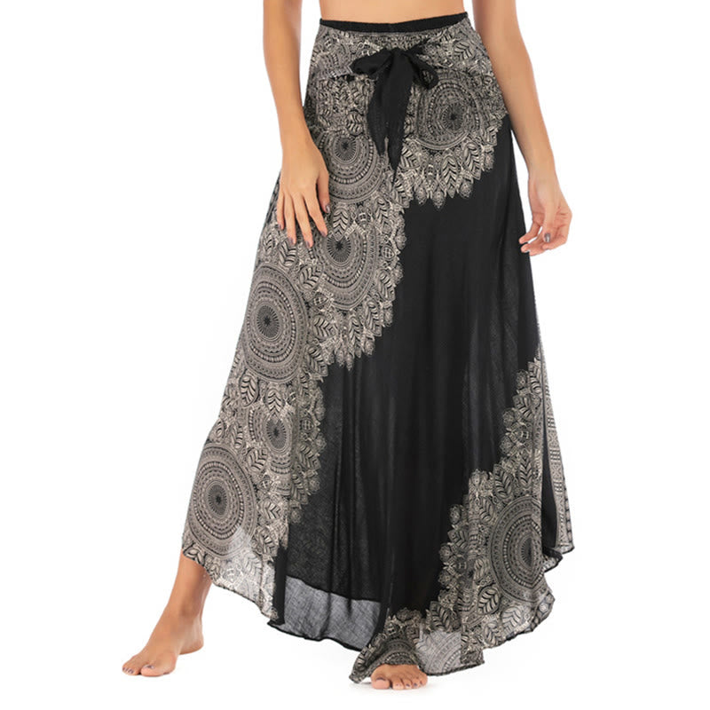 Two Style Wear Boho Mandala Flower Beach Skirt Dress - Image 12