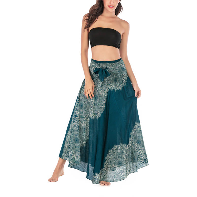 Two Style Wear Boho Mandala Flower Beach Skirt Dress - Image 3