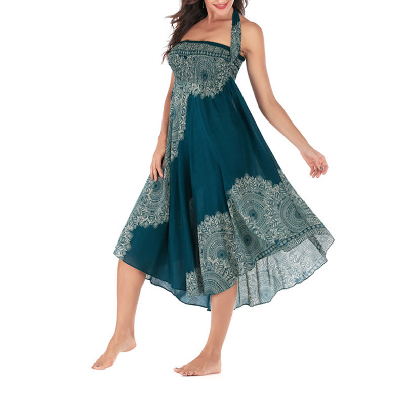 Two Style Wear Boho Mandala Flower Beach Skirt Dress - Image 11