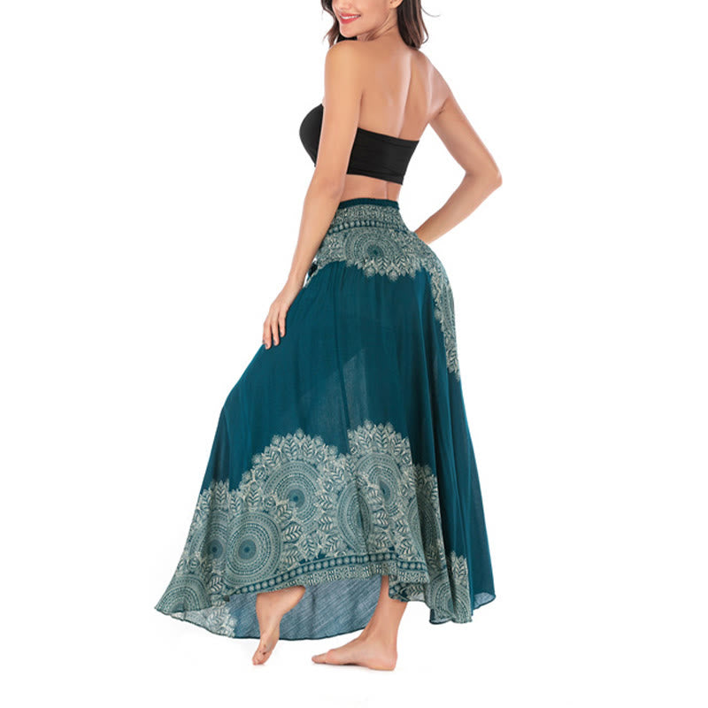 Two Style Wear Boho Mandala Flower Beach Skirt Dress - Image 8