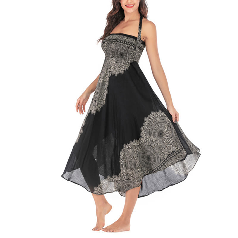 Two Style Wear Boho Mandala Flower Beach Skirt Dress - Image 16