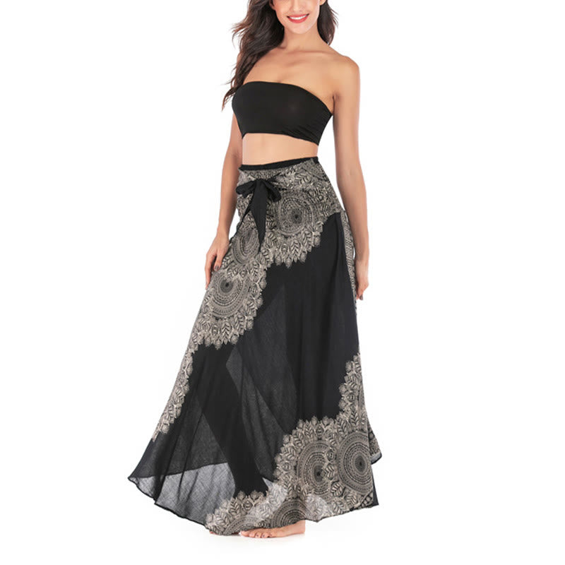 Two Style Wear Boho Mandala Flower Beach Skirt Dress - Image 15