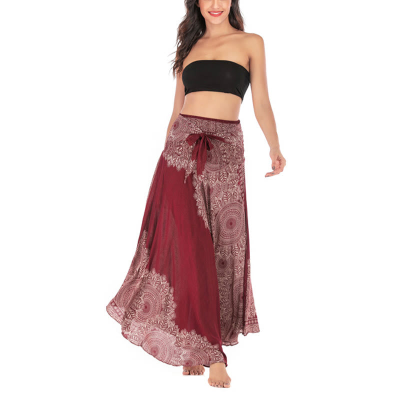 Two Style Wear Boho Mandala Flower Beach Skirt Dress - Image 23