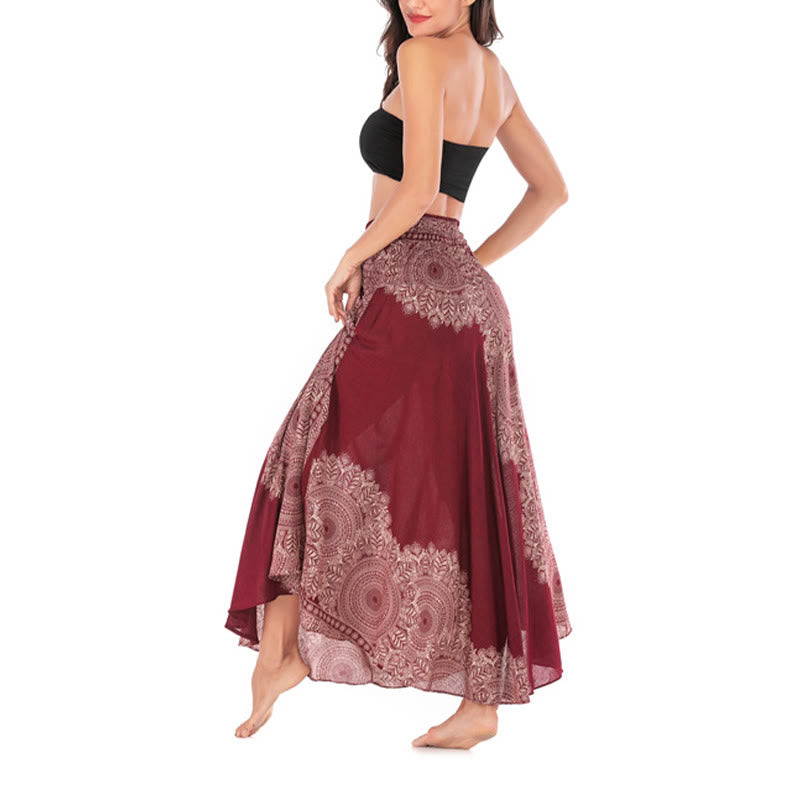 Two Style Wear Boho Mandala Flower Beach Skirt Dress - Image 27