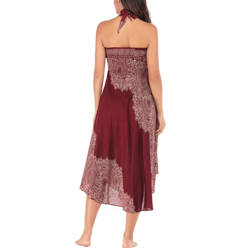 Two Style Wear Boho Mandala Flower Beach Skirt Dress - Image 30