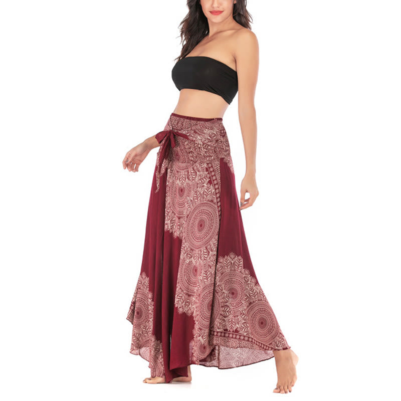 Two Style Wear Boho Mandala Flower Beach Skirt Dress - Image 25