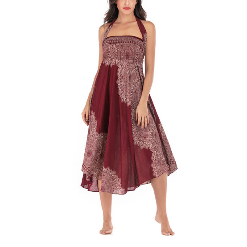 Two Style Wear Boho Mandala Flower Beach Skirt Dress - Image 29