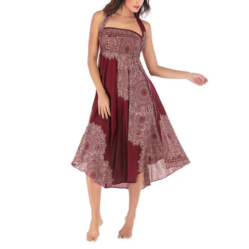 Two Style Wear Boho Mandala Flower Beach Skirt Dress - Image 24