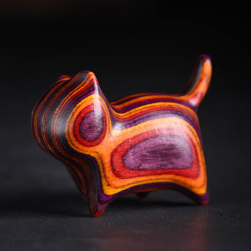 Mini Cat Kitten Colorful Wooden Cute Pet Decoration