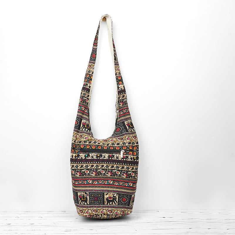 Cotton Elephant Stripes Crossbody Bag Shoulder Bag - Image 3