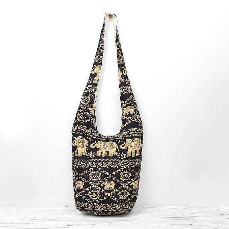 Cotton Elephant Stripes Crossbody Bag Shoulder Bag - Image 9