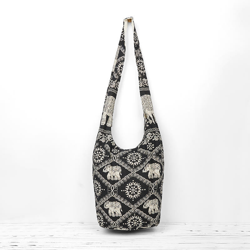 Cotton Elephant Stripes Crossbody Bag Shoulder Bag - Image 17