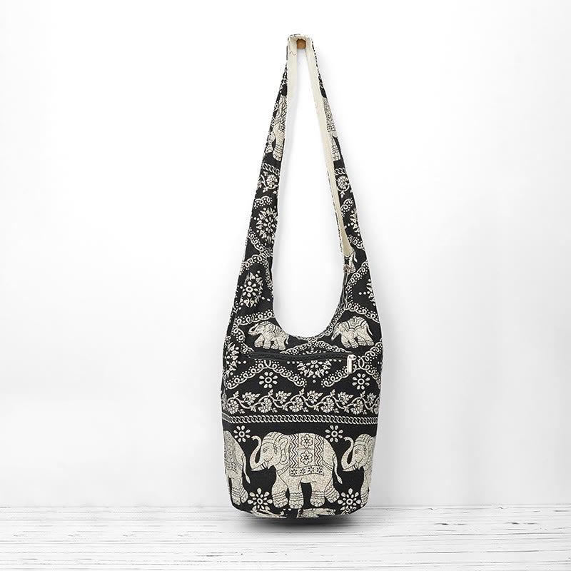 Cotton Elephant Stripes Crossbody Bag Shoulder Bag - Image 19