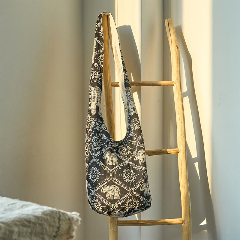 Cotton Elephant Stripes Crossbody Bag Shoulder Bag - Image 18