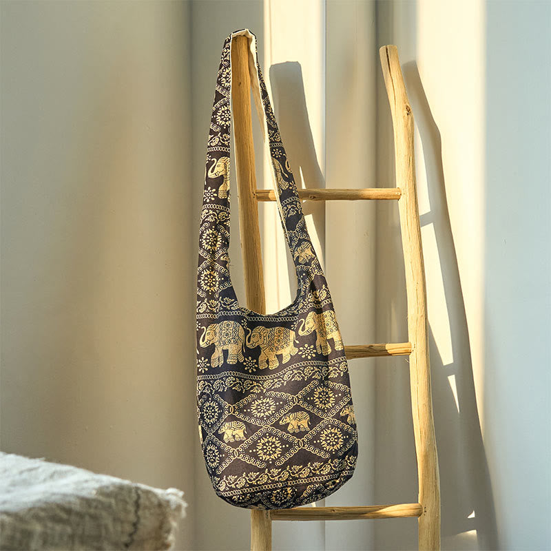 Cotton Elephant Stripes Crossbody Bag Shoulder Bag - Image 10