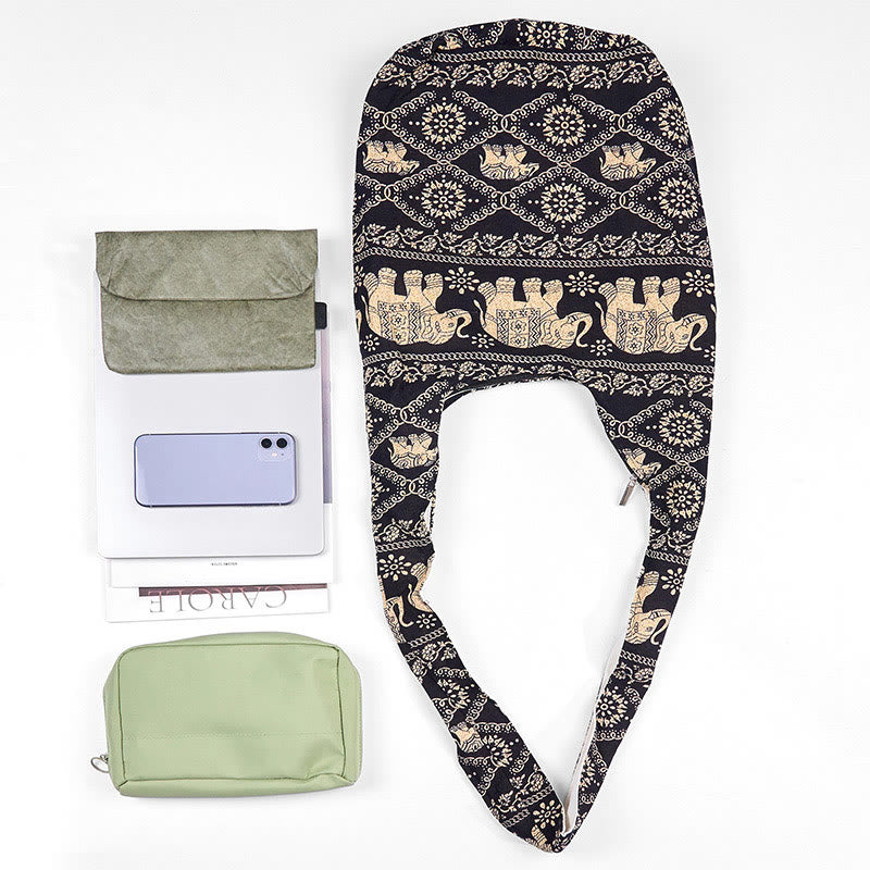 Cotton Elephant Stripes Crossbody Bag Shoulder Bag - Image 13