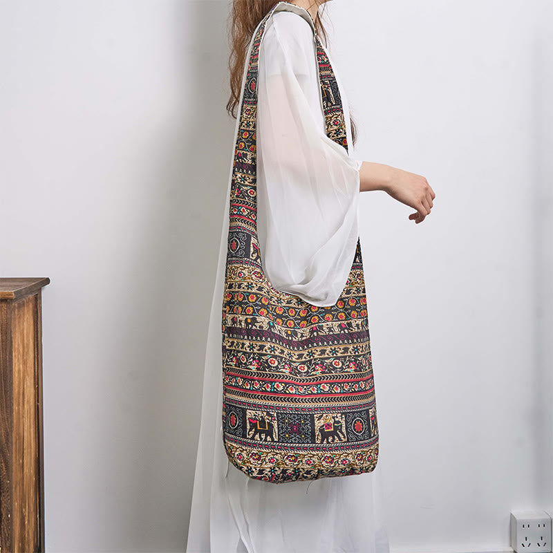 Cotton Elephant Stripes Crossbody Bag Shoulder Bag - Image 4