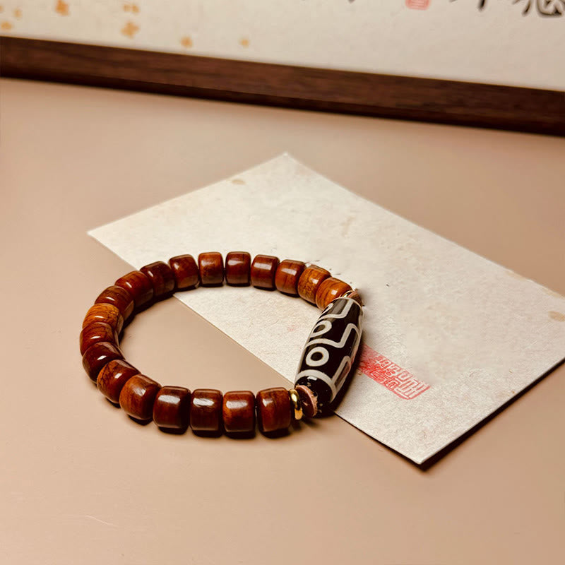 Tibetan Bone Beads Nine-Eye Dzi Bead Protection Bracelet - Image 4