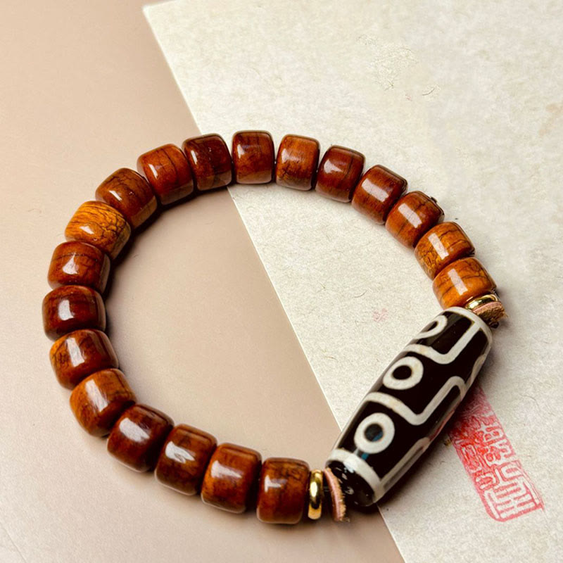 Tibetan Bone Beads Nine-Eye Dzi Bead Protection Bracelet