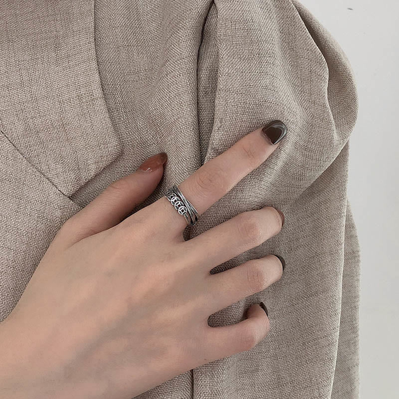 925 Sterling Silver Copper Coins Wealth Blessing Adjustable Ring - Image 9