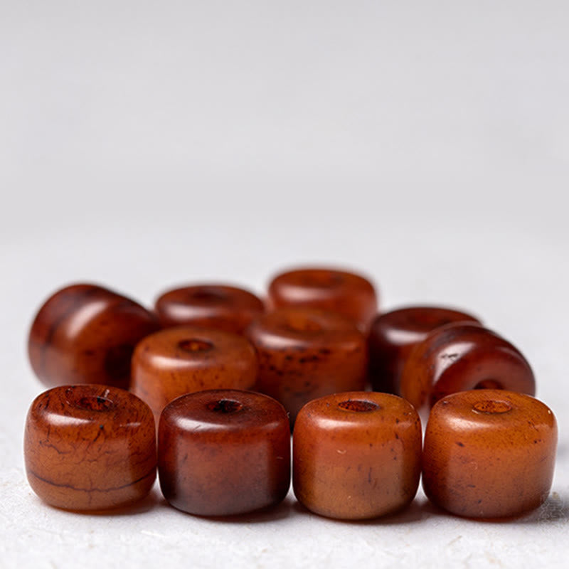 Tibetan Bone Beads Three-Eyed Dzi Bead Sheep Horn Red Agate Strength Bracelet - Image 25