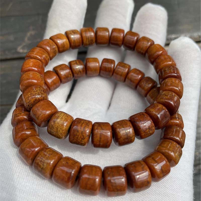 Tibetan Bone Beads Three-Eyed Dzi Bead Sheep Horn Red Agate Strength Bracelet - Image 8