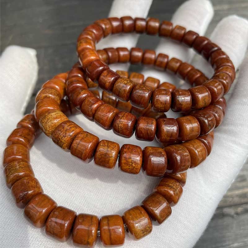 Tibetan Bone Beads Three-Eyed Dzi Bead Sheep Horn Red Agate Strength Bracelet - Image 7