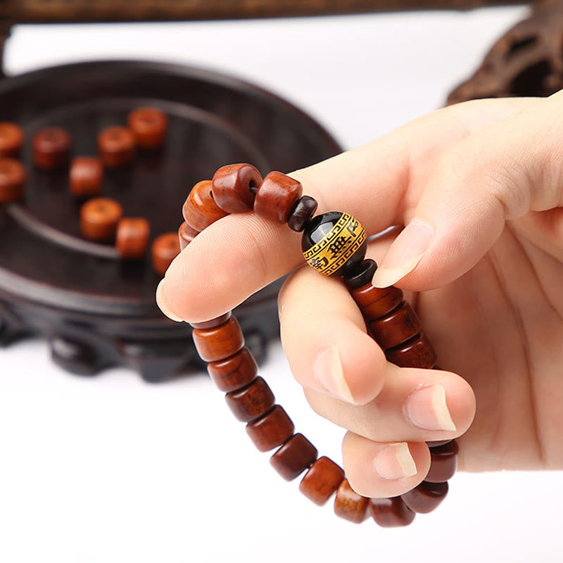 Tibetan Bone Beads Three-Eyed Dzi Bead Sheep Horn Red Agate Strength Bracelet - Image 24