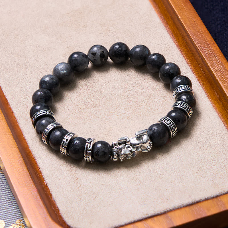 Black Glitter Stone PiXiu Power Bracelet