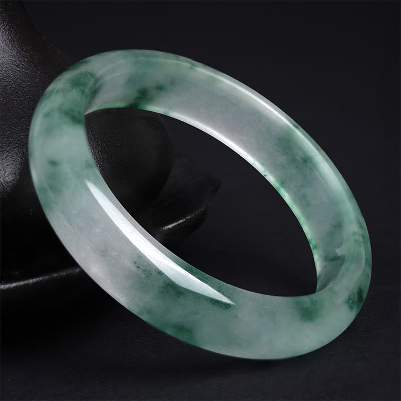 Natural Jade Floating Flower Luck Bracelet Bangle - Image 9