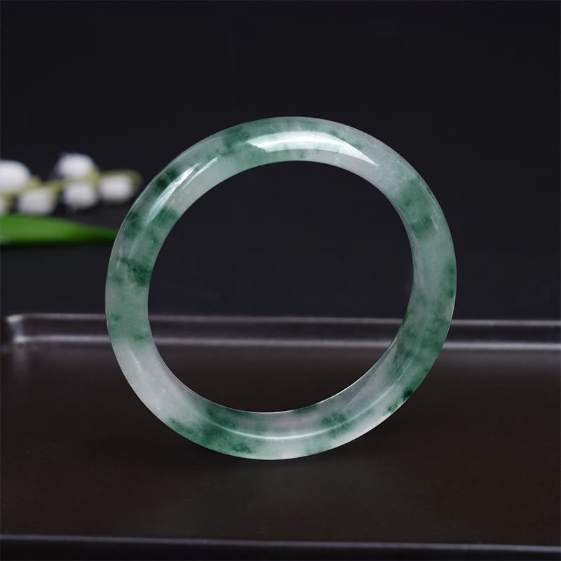 Natural Jade Floating Flower Luck Bracelet Bangle - Image 8
