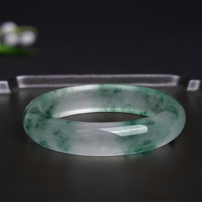 Natural Jade Floating Flower Luck Bracelet Bangle - Image 3
