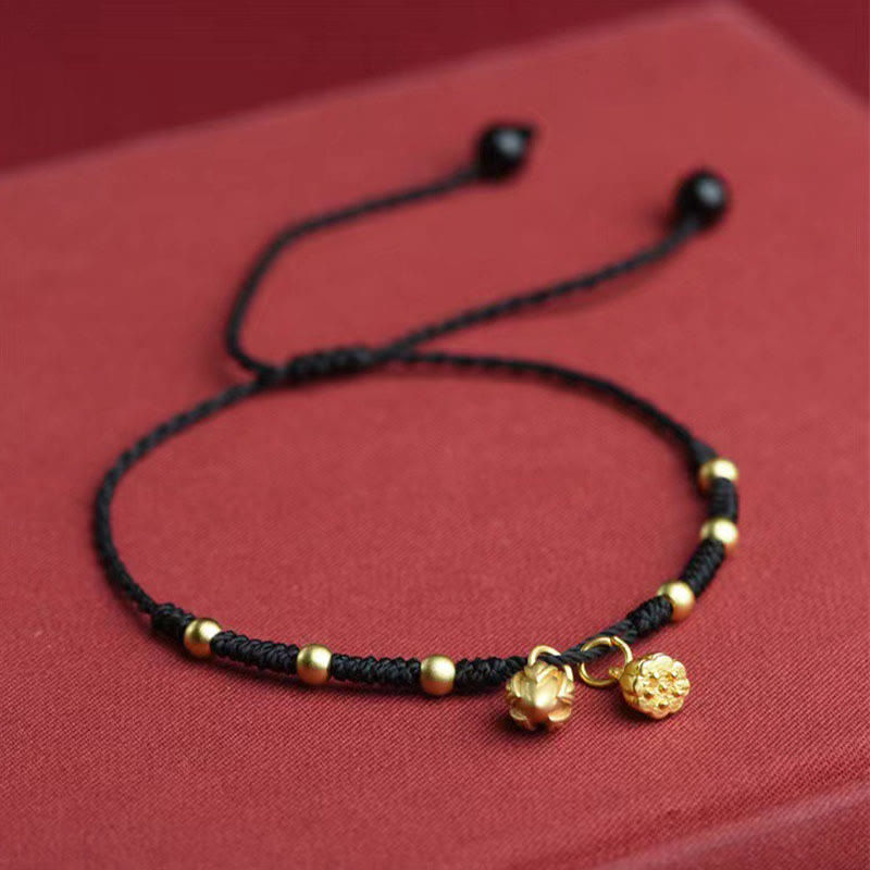 Lotus Pod Charm Luck String Rope Anklet - Image 7