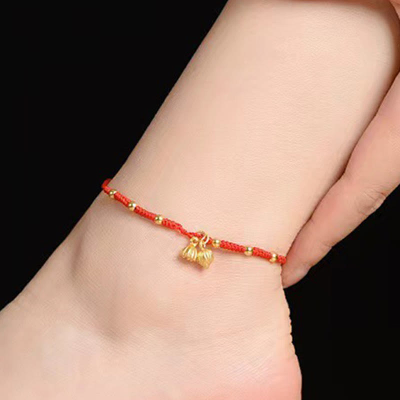 Lotus Pod Charm Luck String Rope Anklet
