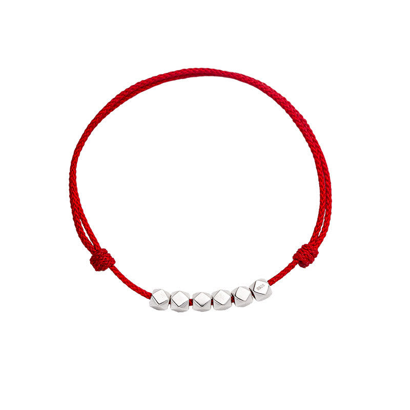 925 Sterling Silver Beads Luck Protection Braid Rope Anklet - Image 10