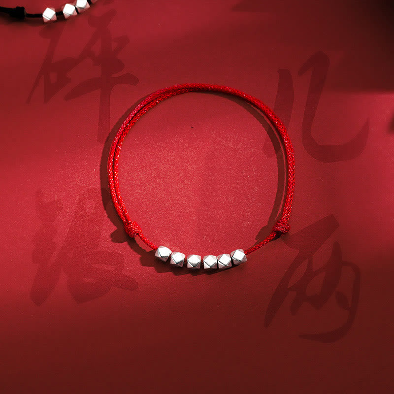 925 Sterling Silver Beads Luck Protection Braid Rope Anklet - Image 9