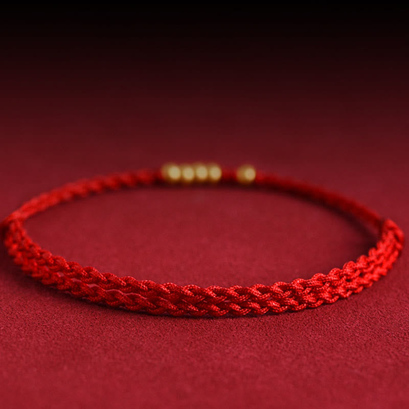 999 Gold Beads Luck Braided Protection Couple Bracelet - Image 13