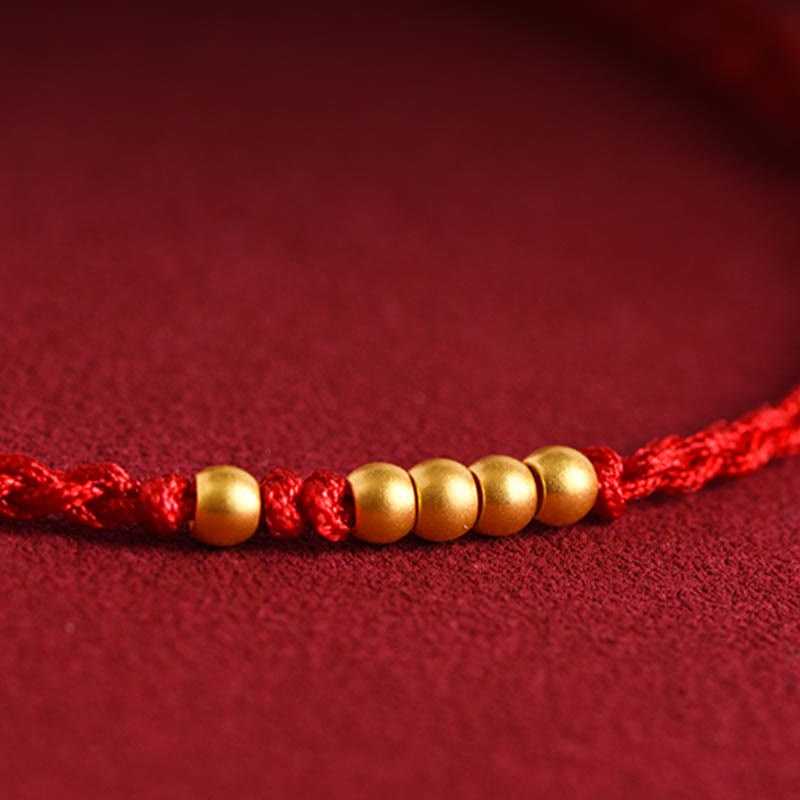 999 Gold Beads Luck Braided Protection Couple Bracelet - Image 15