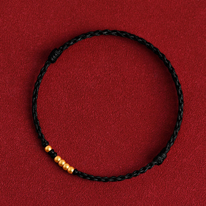 999 Gold Beads Luck Braided Protection Couple Bracelet - Image 17