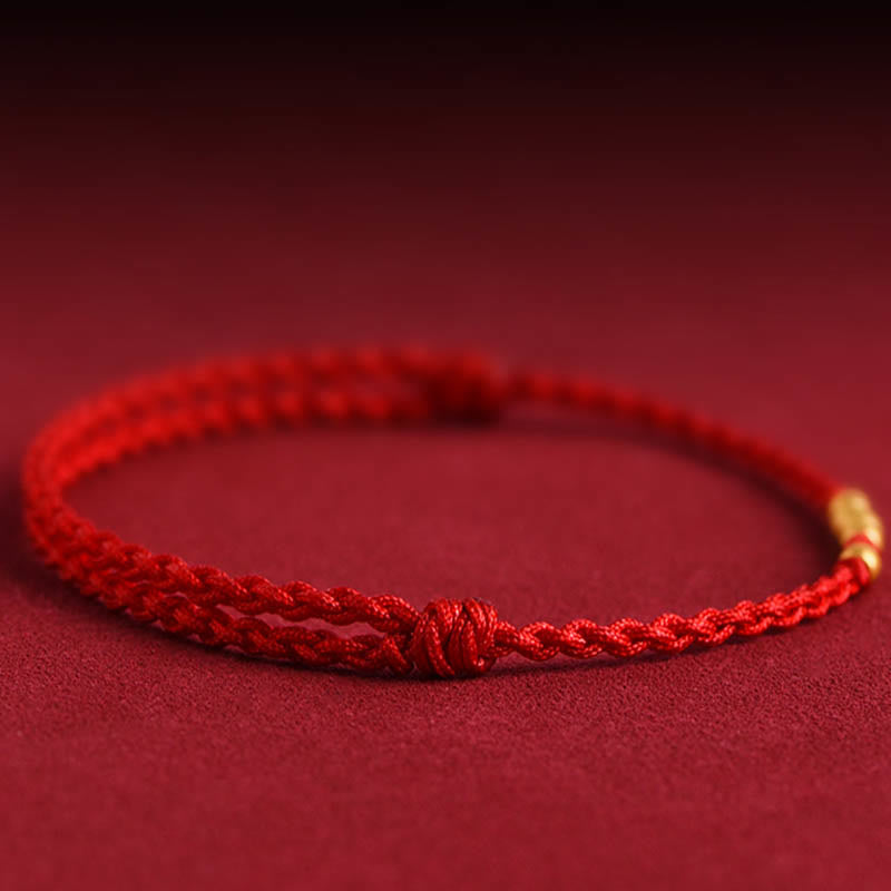 999 Gold Beads Luck Braided Protection Couple Bracelet - Image 8